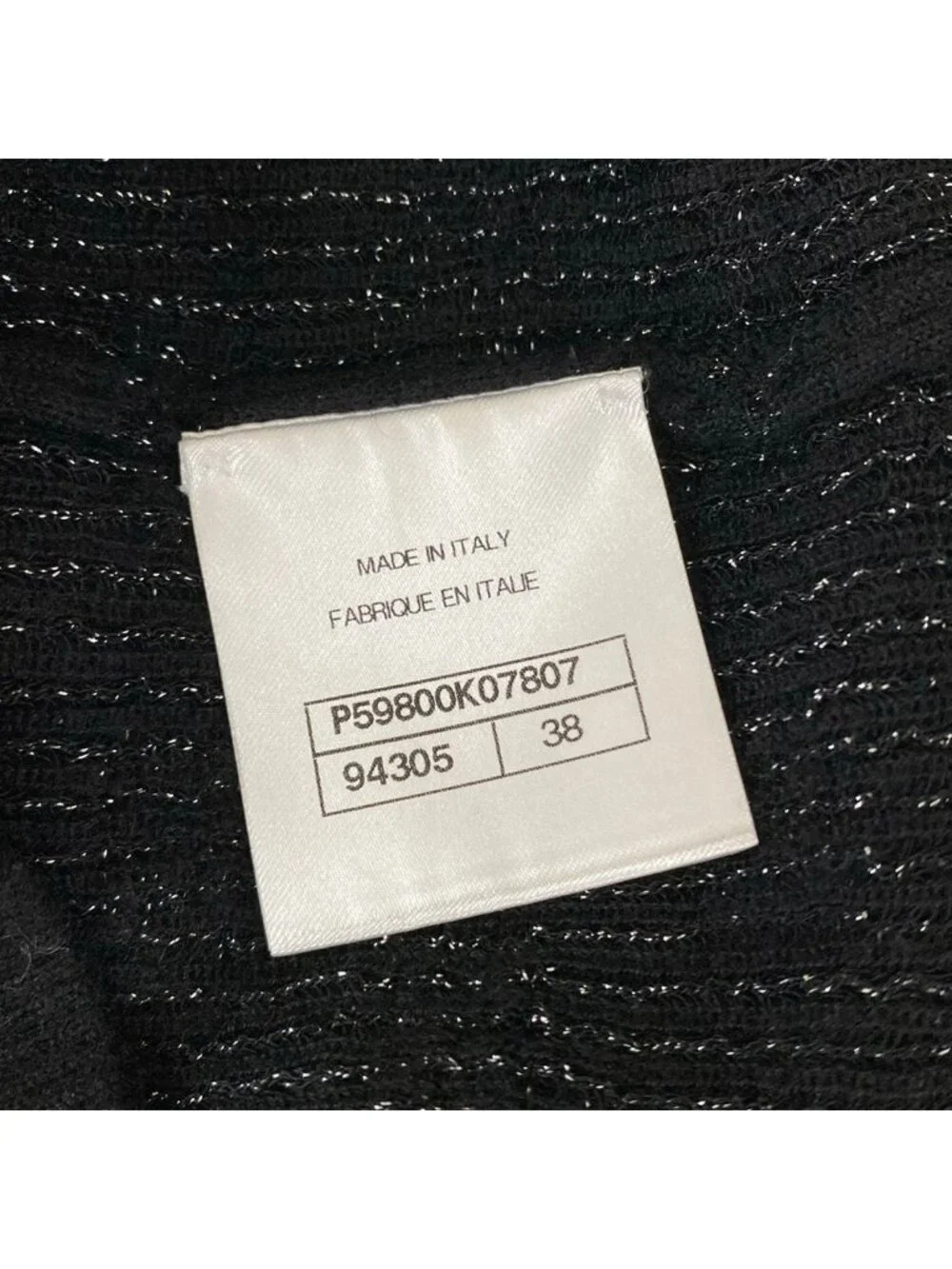 Chanel Long Sleeve Sweater 38 M Black 38 Pullover Lame Coco Button Cashmere